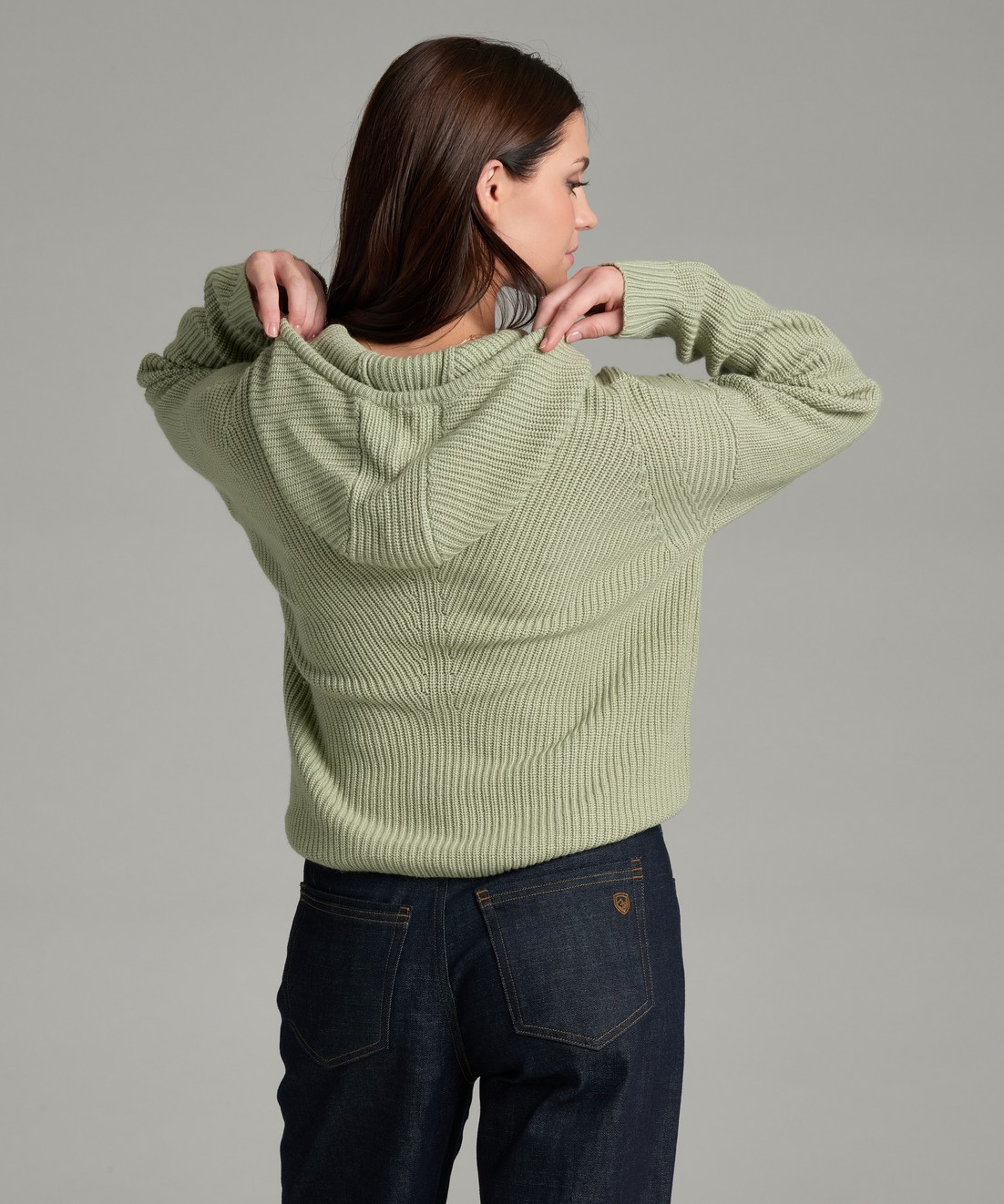 KUHL Fireside Sweater Hoody Sea Crest Back
