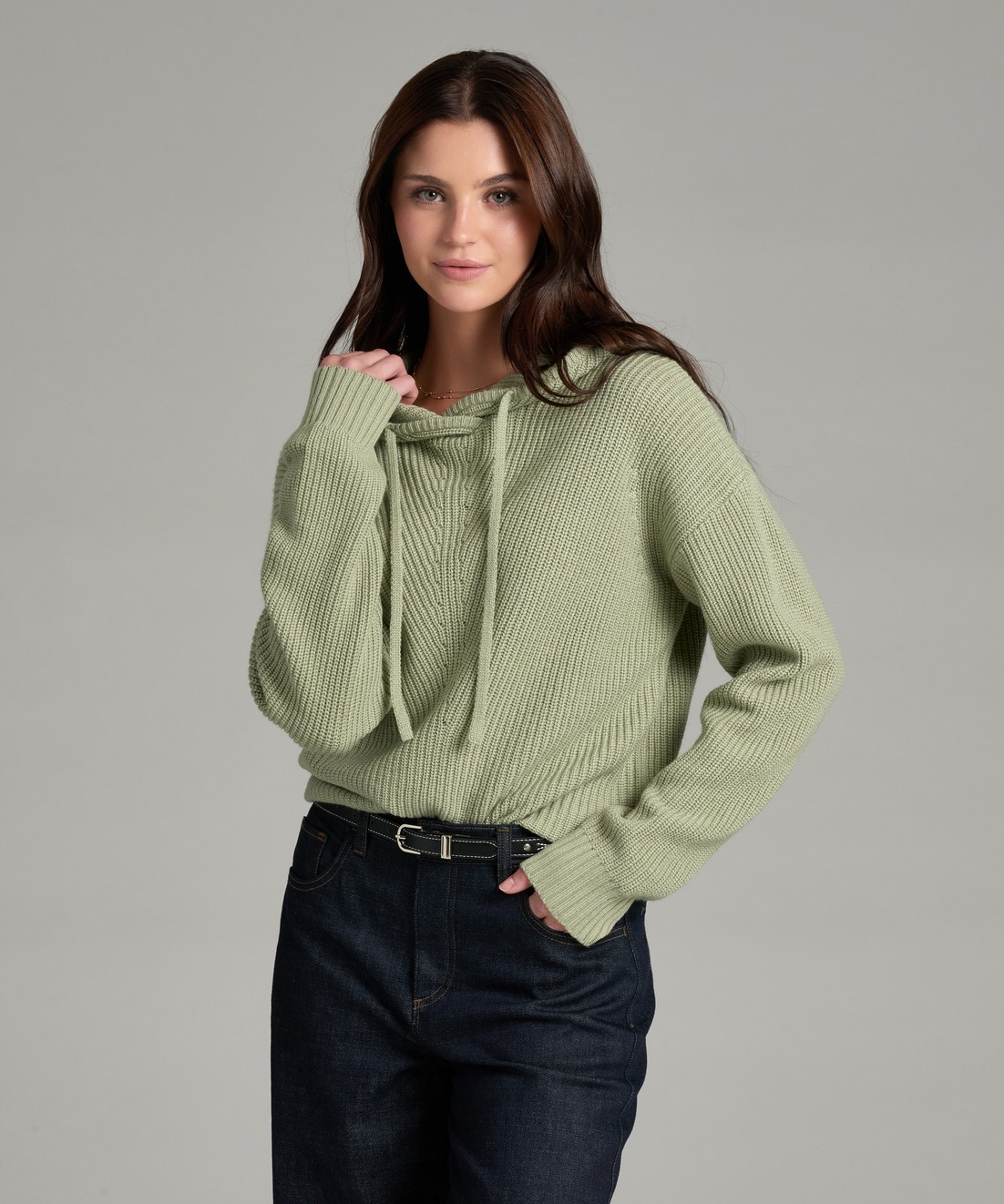 KUHL Fireside Sweater Hoody Sea Crest Front