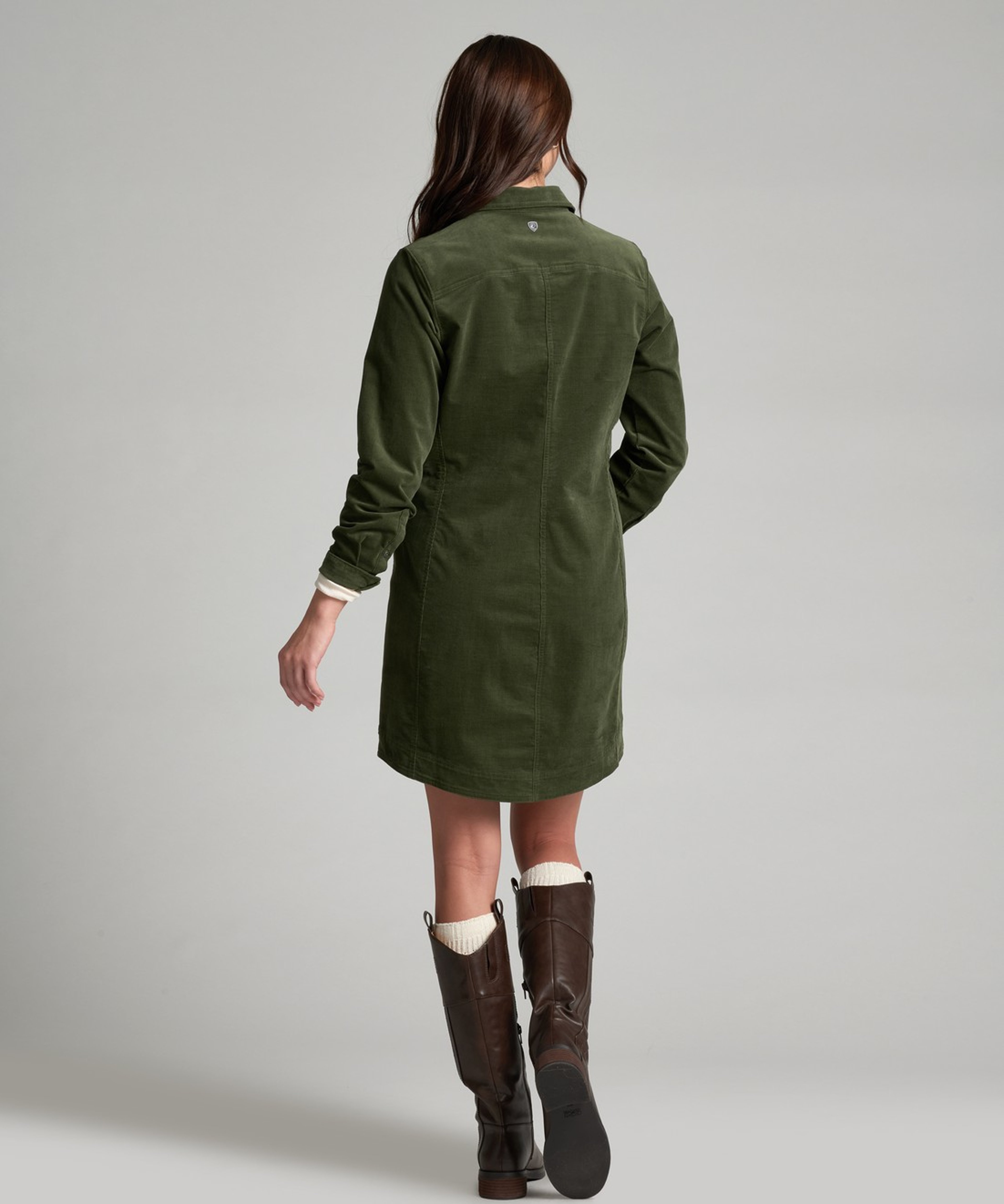 KUHL Lydia Cord Dress Dark Moss Back