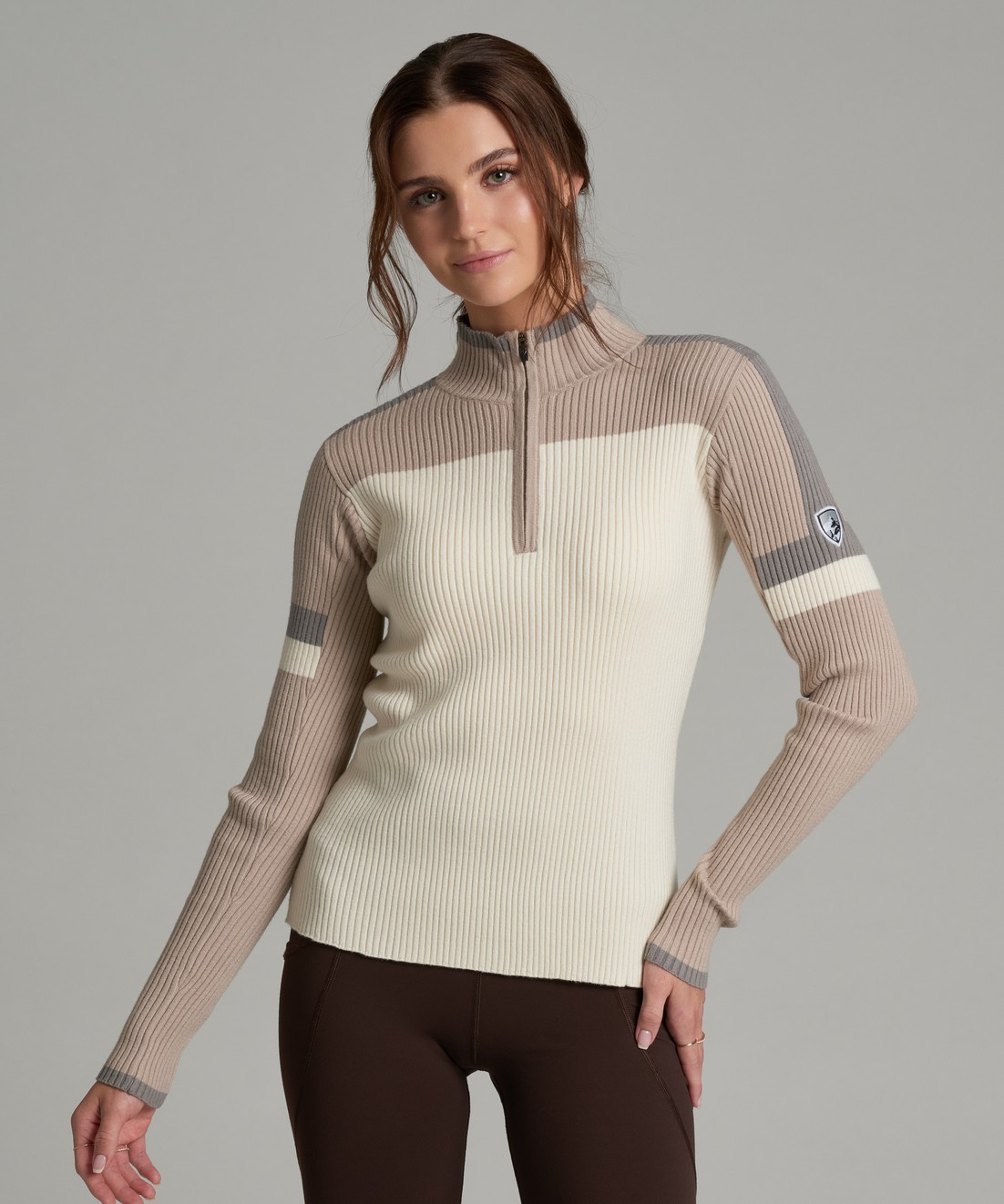 KUHL W's Kuhl Team Ribbed 1/4 Zip Natural Front