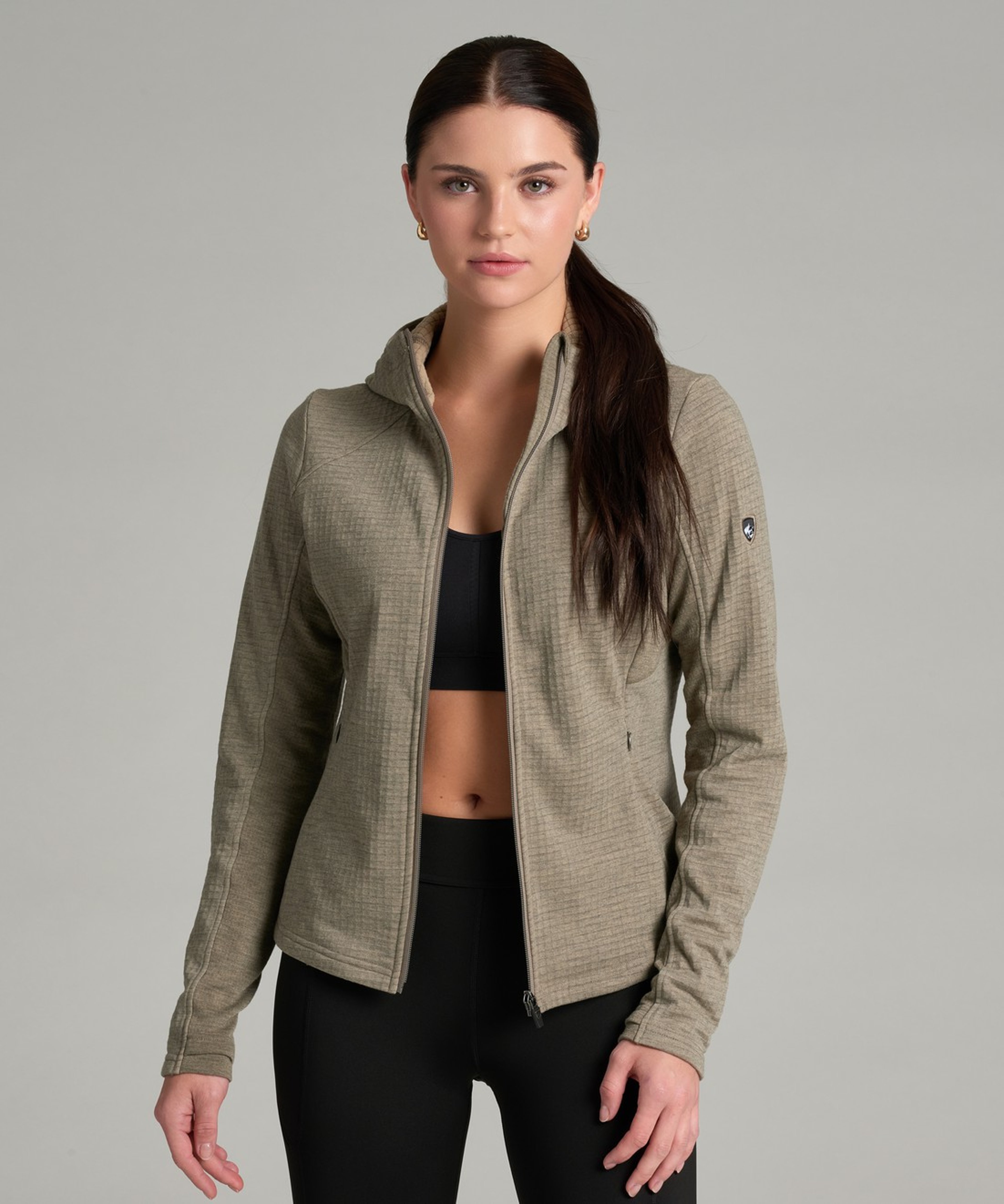 KUHL W's Reactiv Grid FZ Hoody Brindle Front
