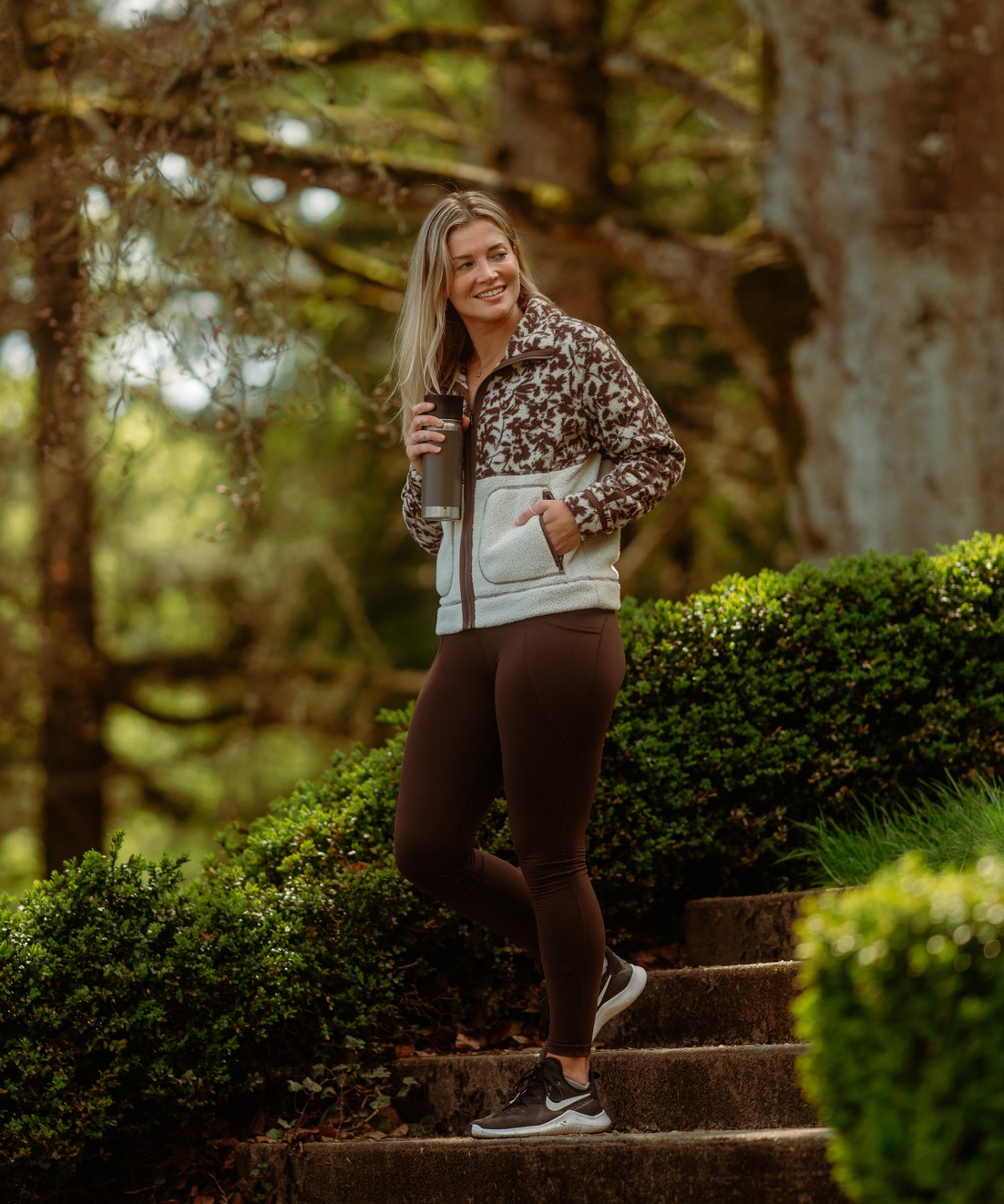 KUHL Cloudline Fleece Jacket Coffee Print