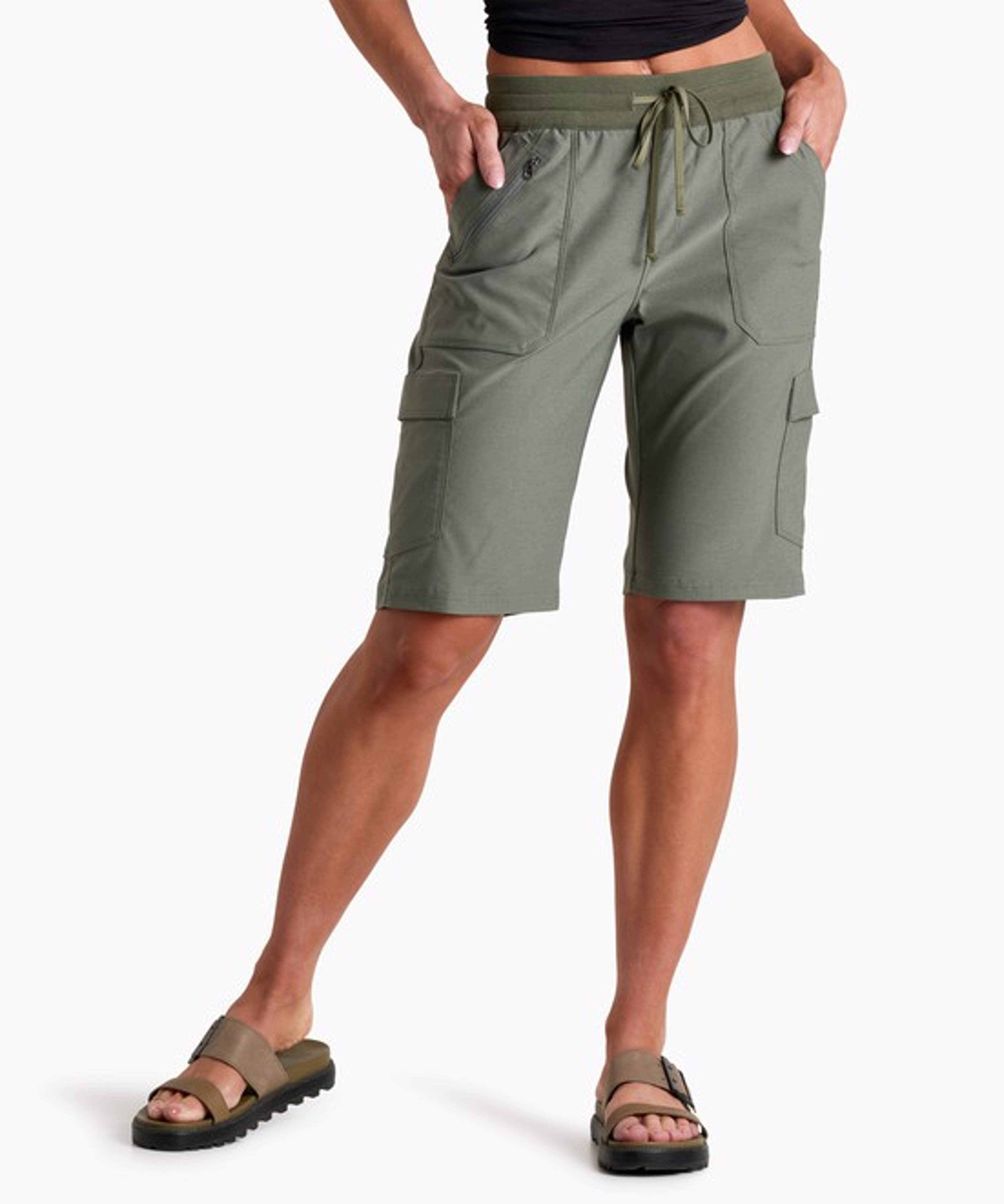 KUHL Trekr Pull On Cargo Short 11" Olive Front
