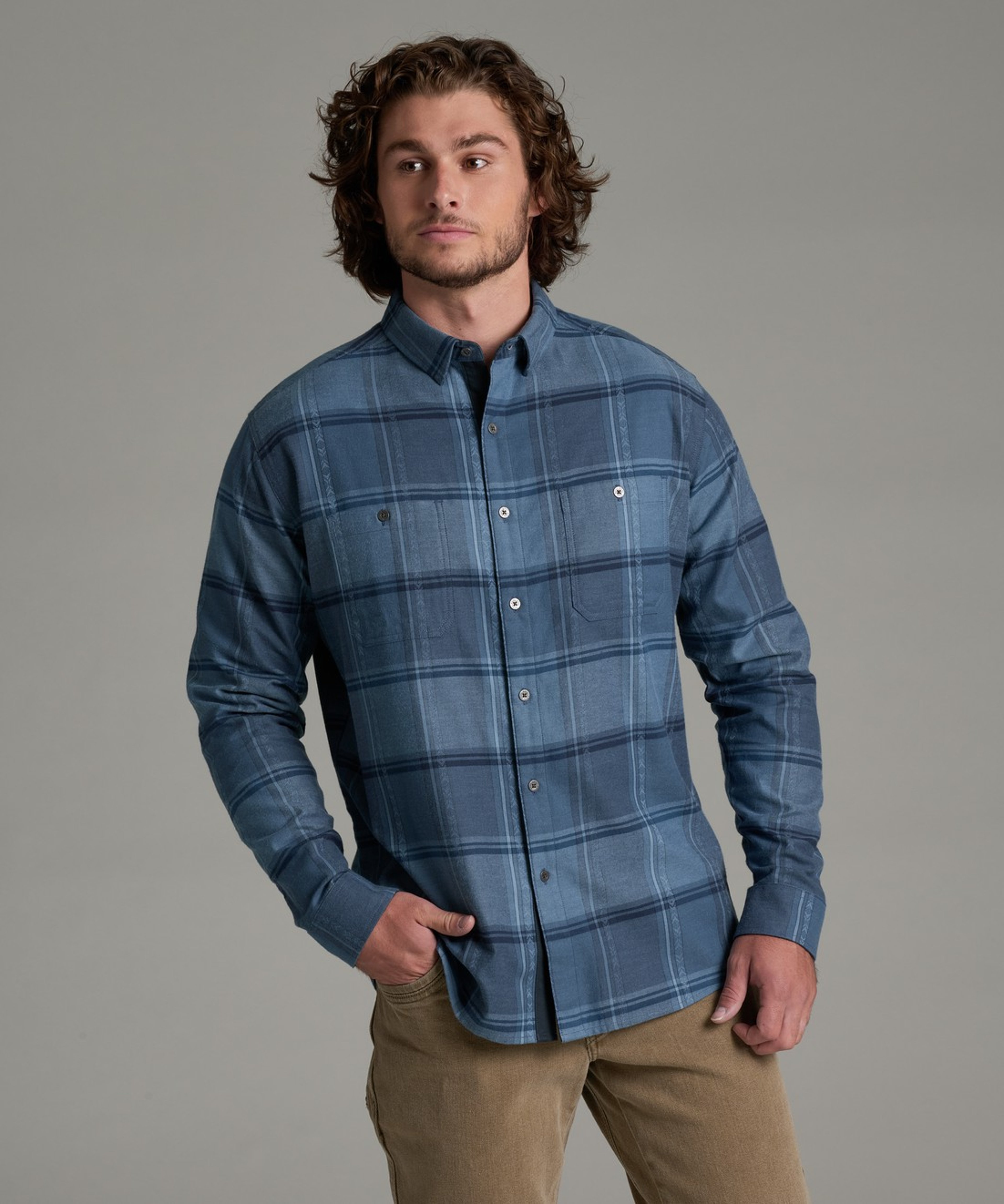 KUHL Fugitive Flannel LS Mixed Indigo Front