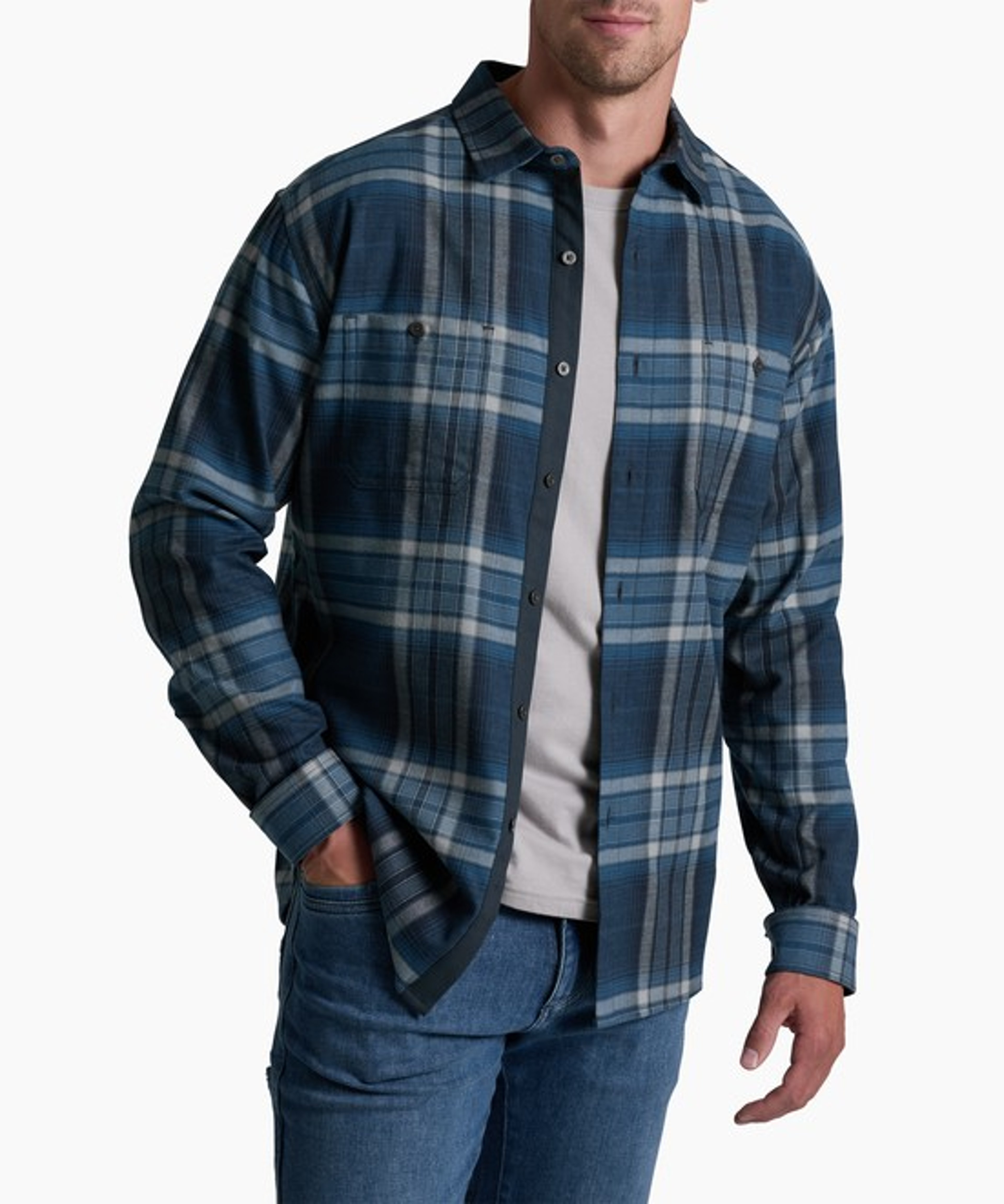 KUHL Fugitive Flannel LS Blue Ridge Front