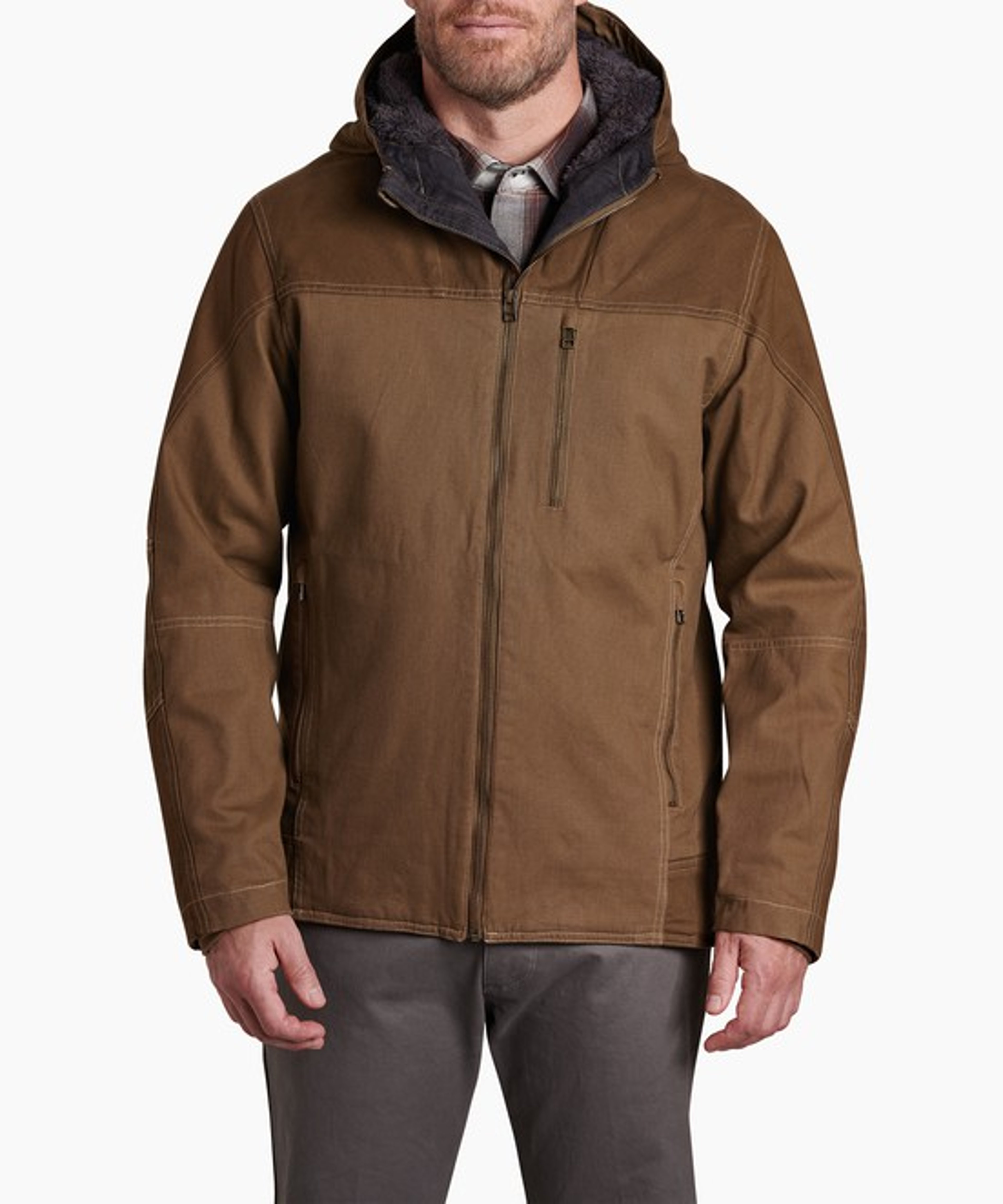 KUHL M's Law Fleece Lined Hoody Dark Khaki Front