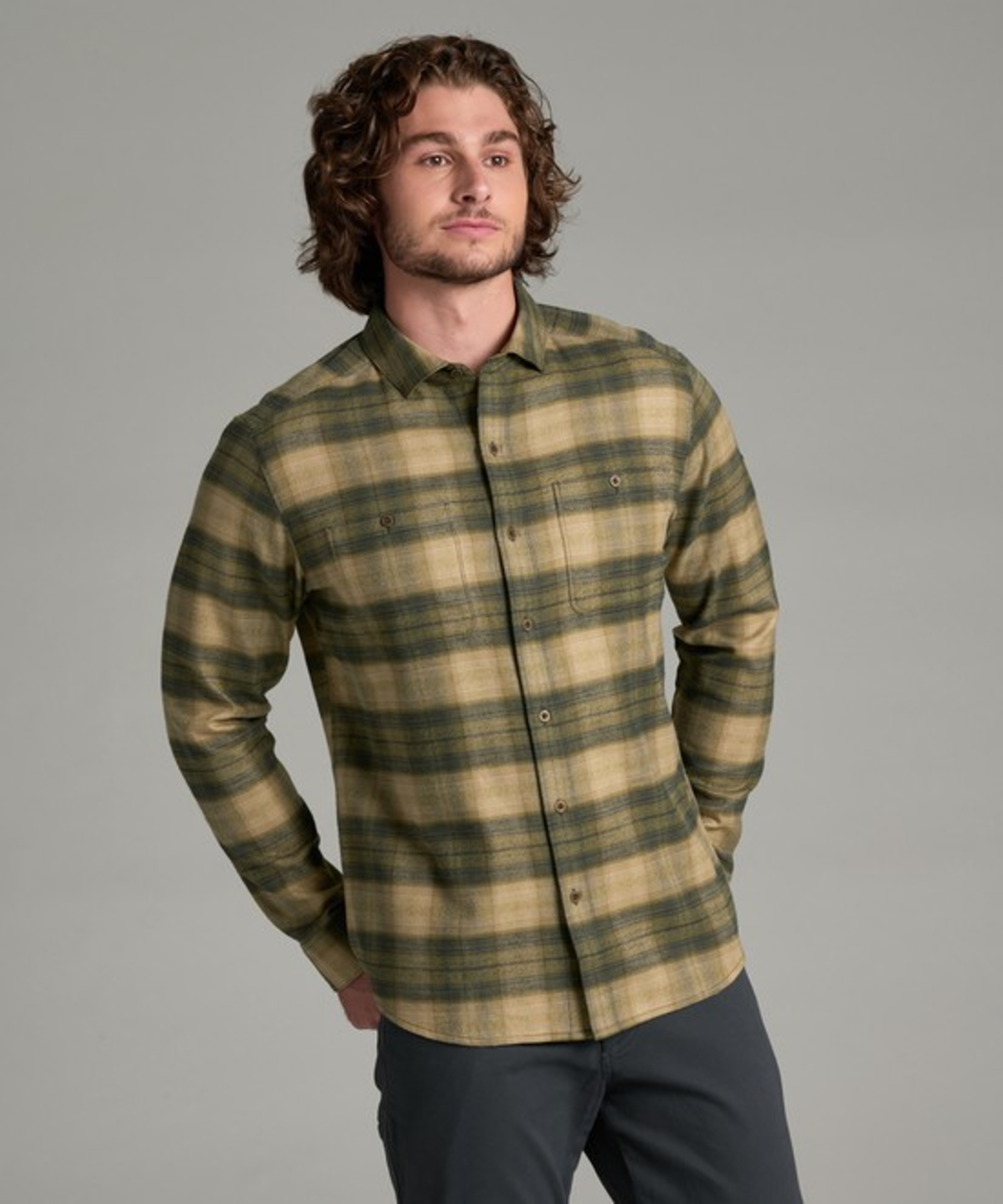 KUHL Law Flannel LS Olive Night Front