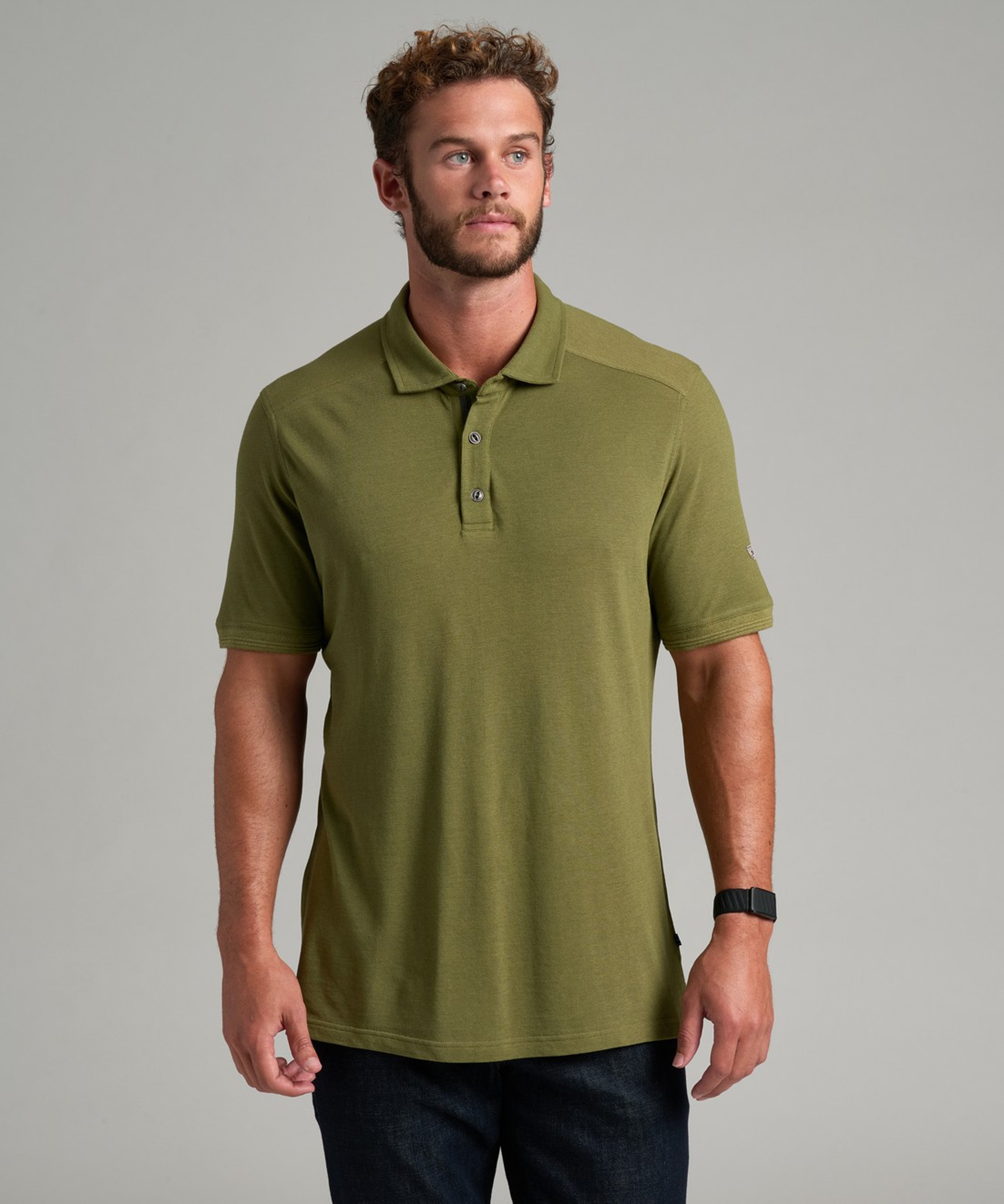 KUHL Peake Polo Smoked Olive Front