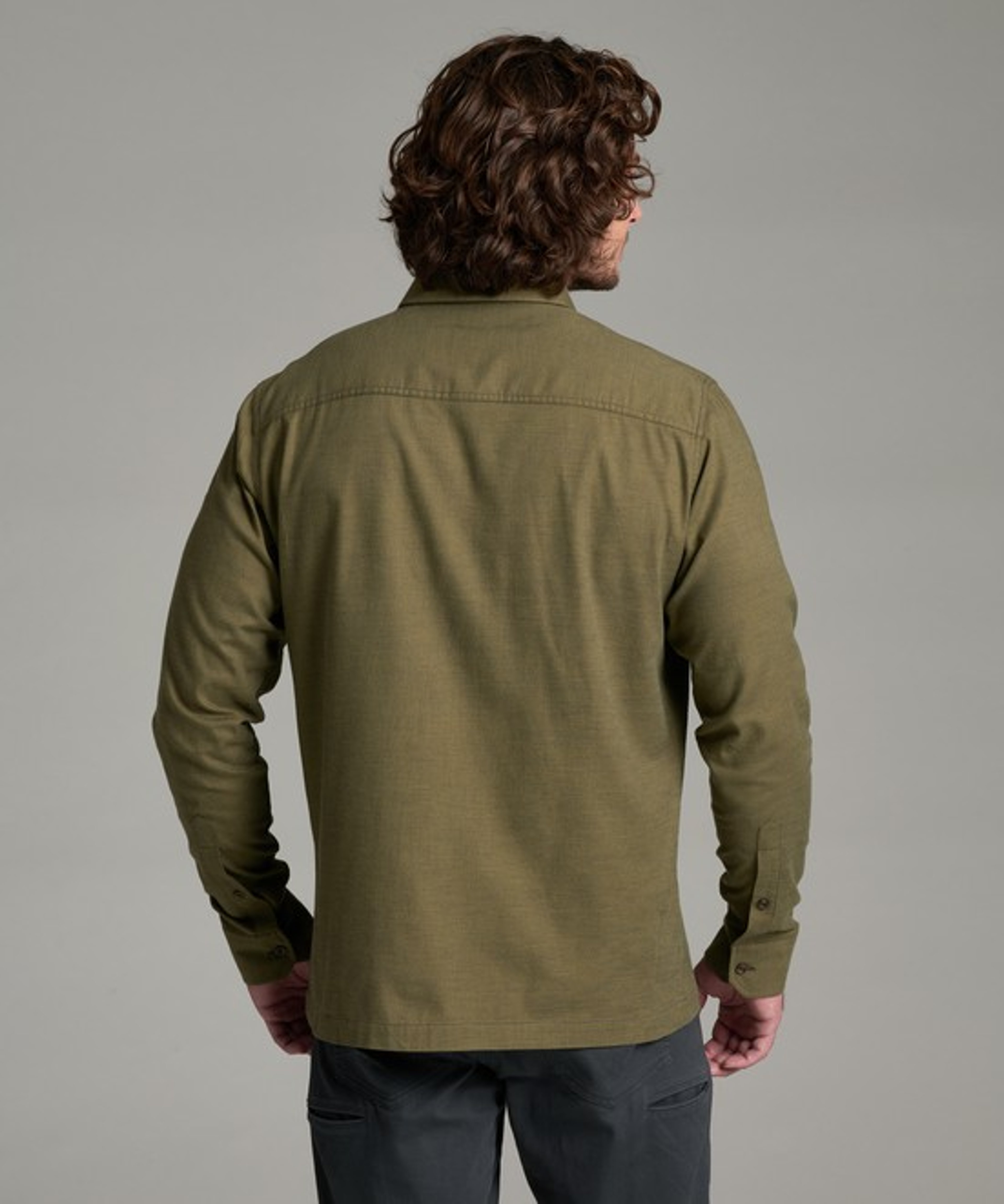 KUHL Revolvr Flannel LS Olive Night Back