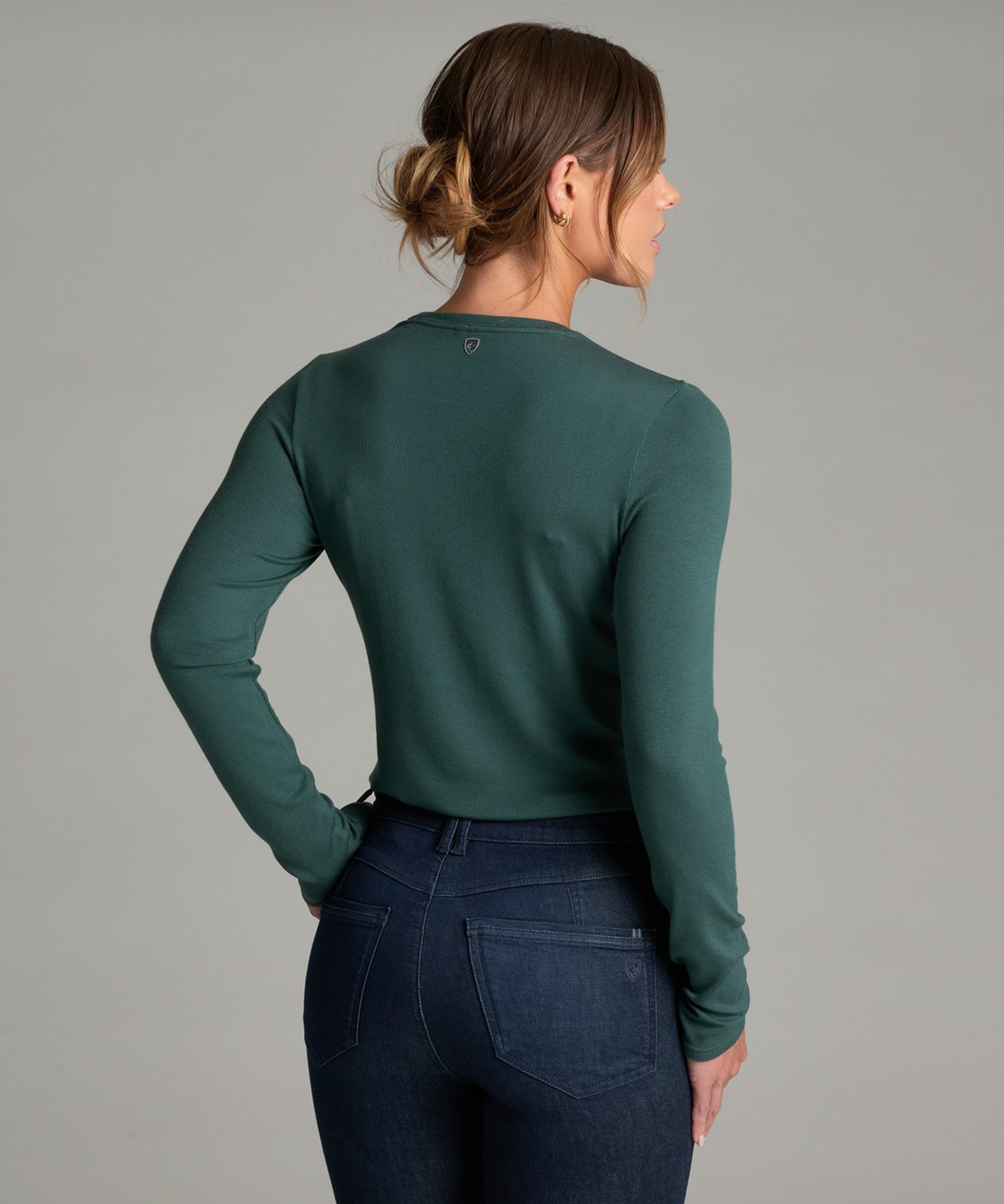 KUHL Fiora Crew LS Rain Forest Back