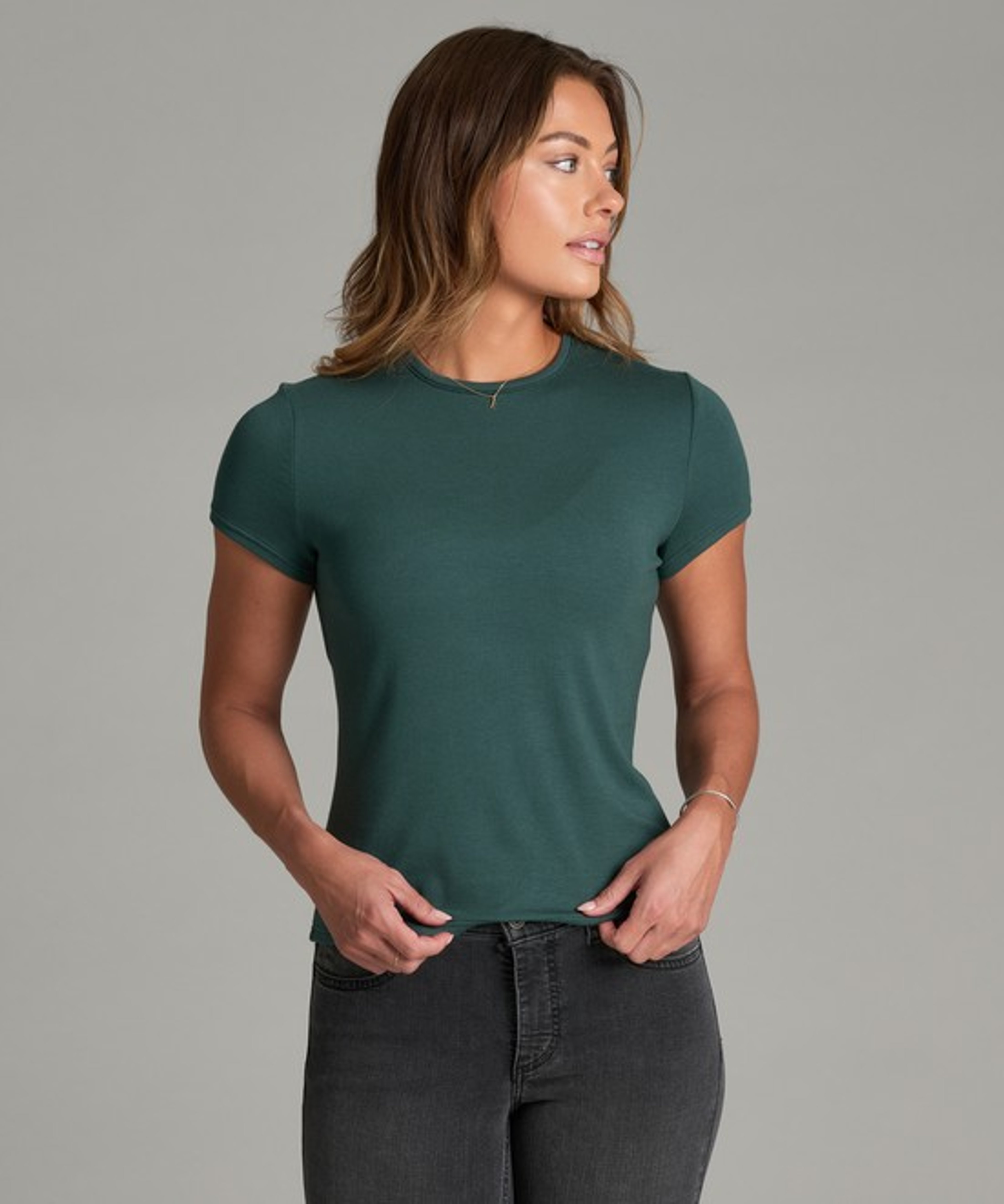 KUHL Fiora Crew SS Rain Forest Front