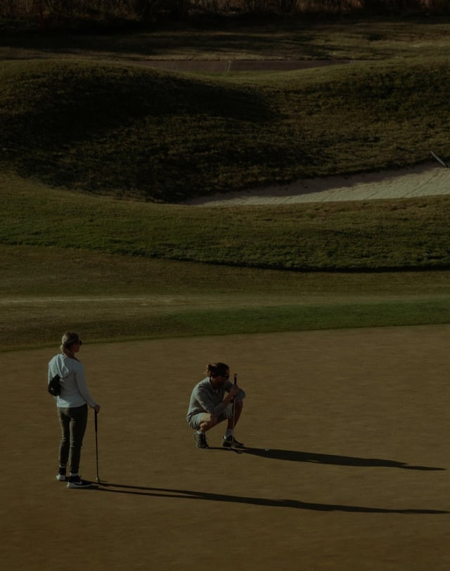 Giveaway details text with a golf course background