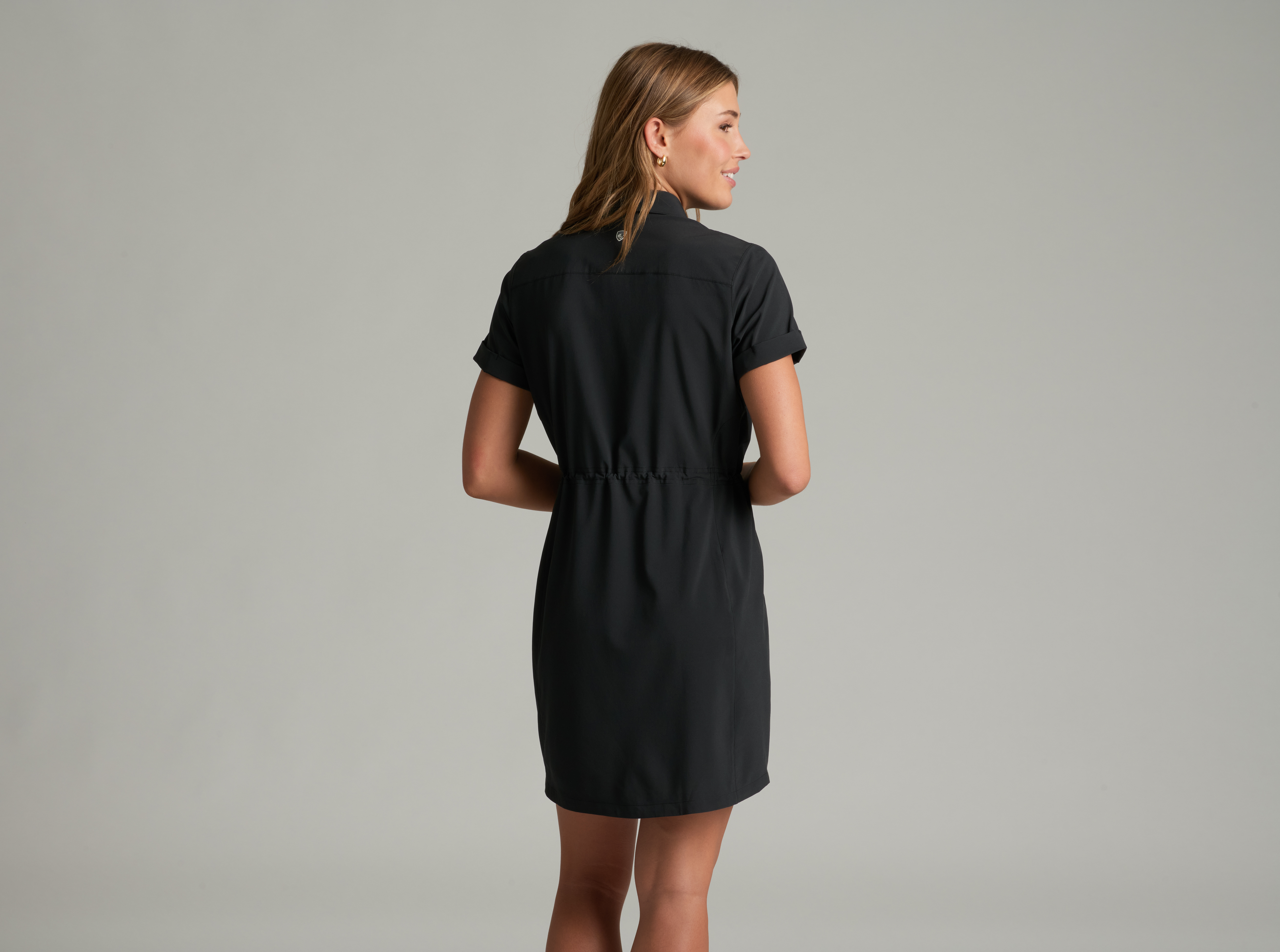 a line black long sleeve dress Black High Neck Long Sleeve Sequin A Line Mini Dress
