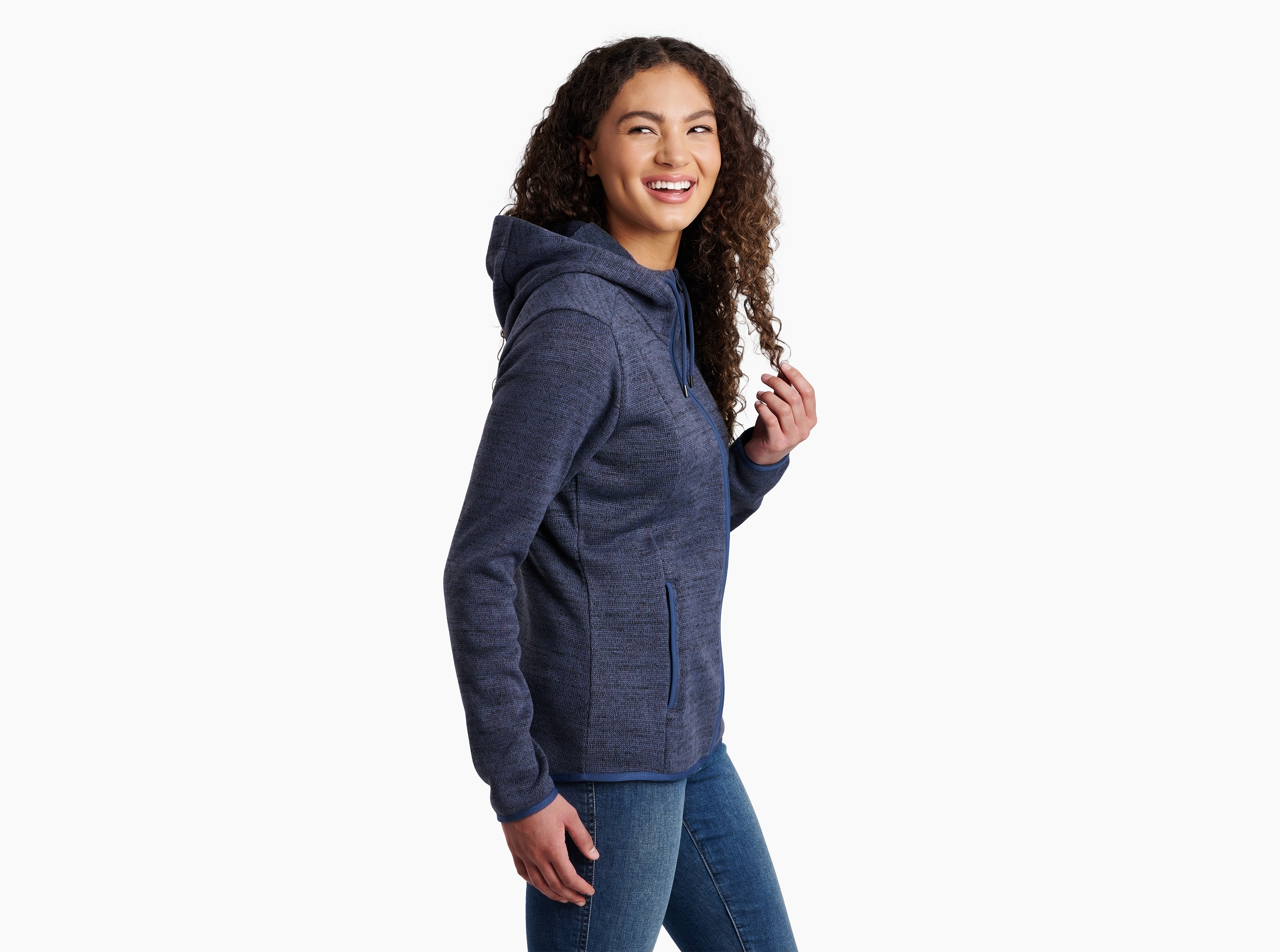 Kuhl Ascendyr Womens XL Full Zip Wildwood Grey Teal Jacket Hooded Hood Coat
