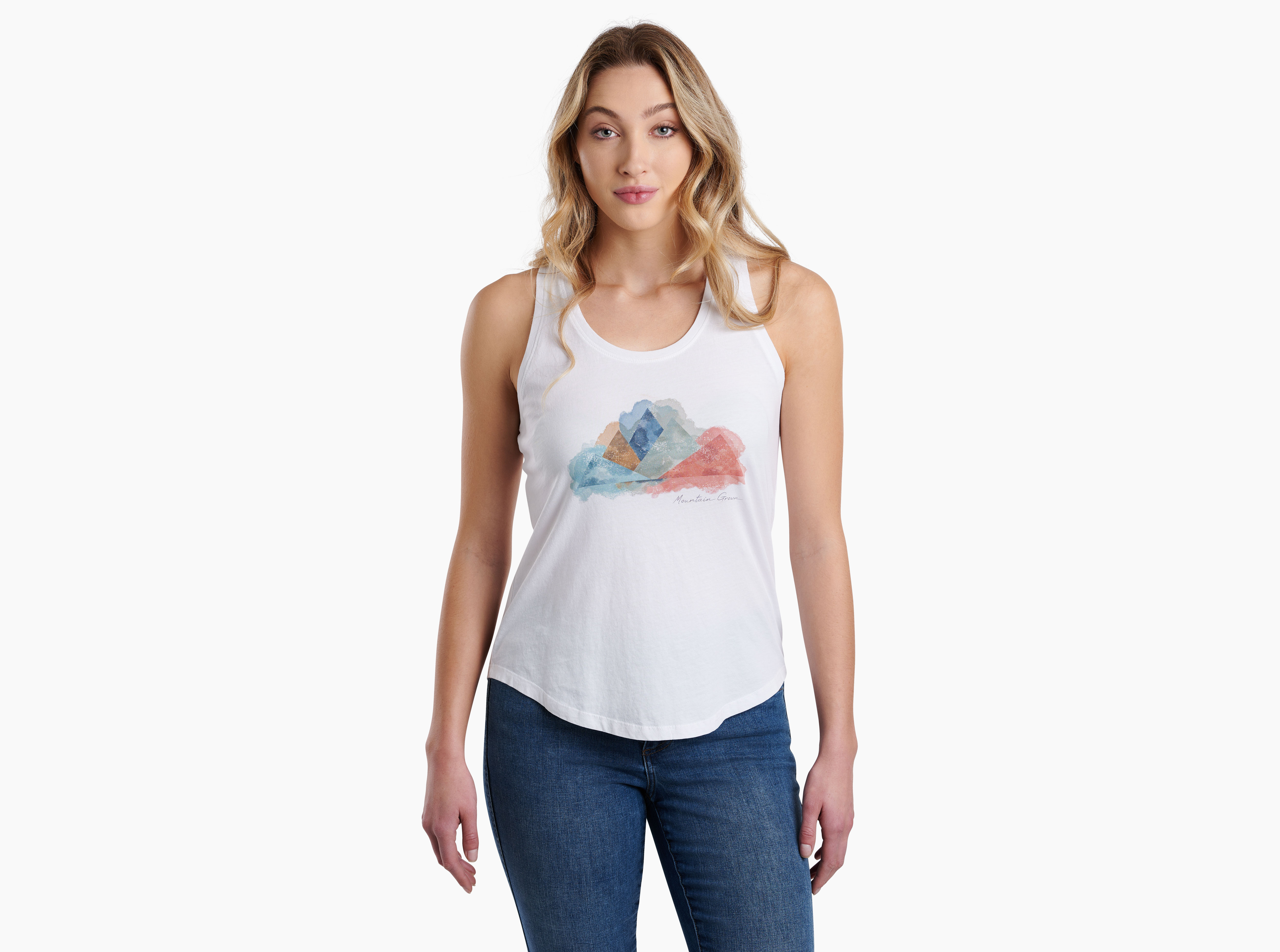 Watercolor Lightweight V-Neck Top