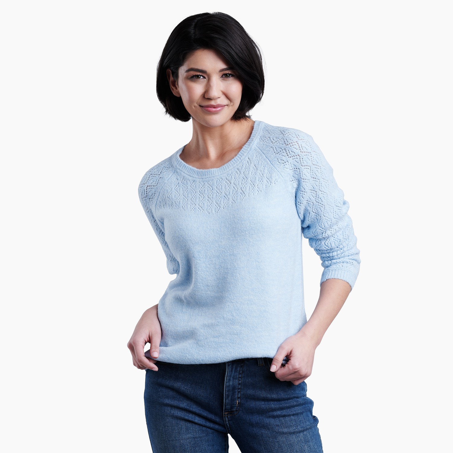 KUHL KÜHL - Sonata™ Pointelle Sweater - GLACIER - $89.00 at KÜHL