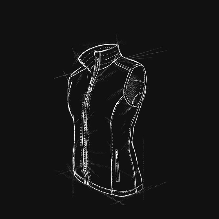 A technical drawing of KUHL women's Firefly Vest