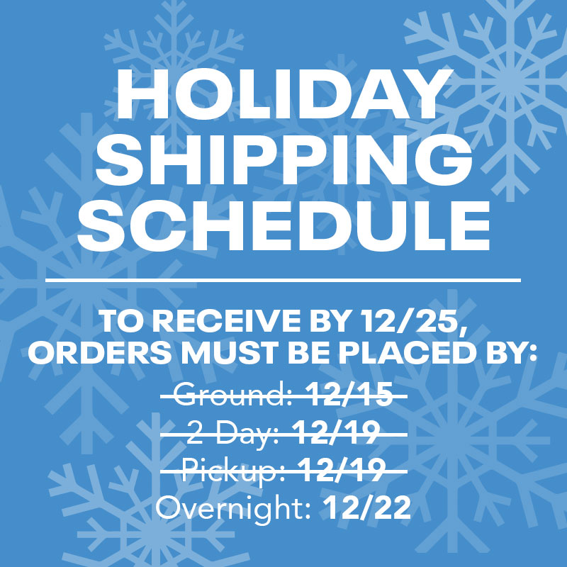 Holiday Shipping Schedule